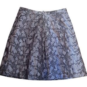 David Meister Oil Slick Taffeta Skirt 12 Embroidered Made in USA Grunge Y2K